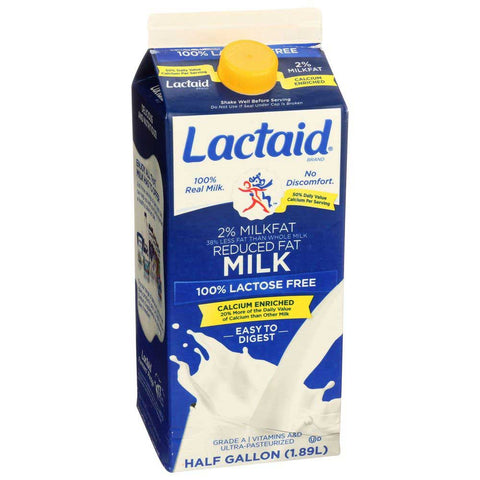 Lactaid 100 Percent Lactose Free Fat Free Calcium Enriched Milk, 64 Fluid Ounce -- 6 per case