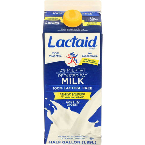 Lactaid 100 Percent Lactose Free Fat Free Calcium Enriched Milk, 64 Fluid Ounce -- 6 per case