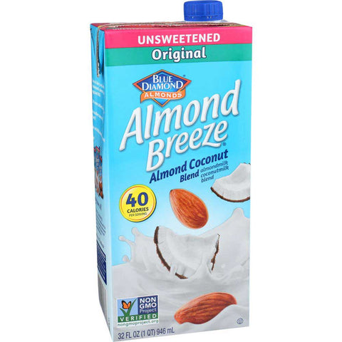 Blue Diamond Original Unsweetened Coconut Almond Breeze, 32 Ounce -- 12 per case.
