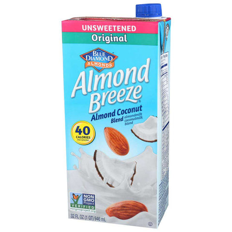 Blue Diamond Original Unsweetened Coconut Almond Breeze, 32 Ounce -- 12 per case.