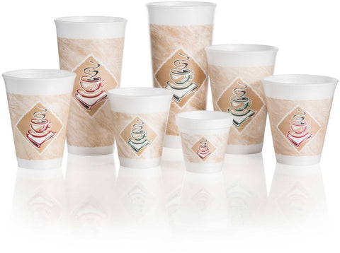 Dart Red Accents Cafe G Stock Printed Foam Cup, 20 Ounce -- 500 per case.