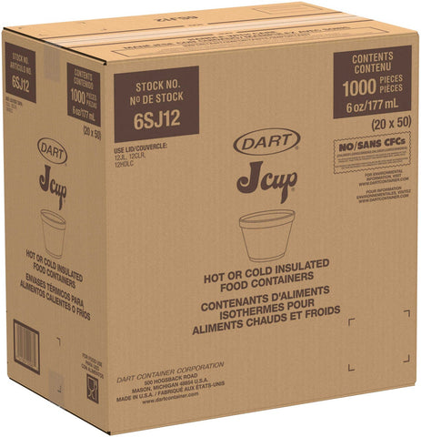 Dart 6 Oz. Food Container -- 1000 per case