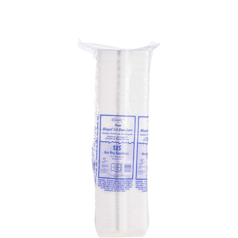 Hot Dog Foam Hinged Lid Containers 7 1/8 X 3 3/4 X 2 1/4 -- 500 Per Case.