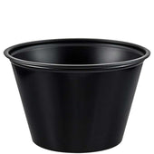 SOLO Cup Company Polystyrene Portion Cups, 4oz, Black, 250/Bag, 10 Bags/Carton