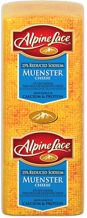 Alpine Lace 25% Reduced Sodium Muenster Cheese, 6 Pound -- 2 per case