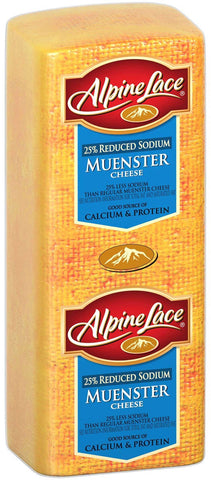 Alpine Lace 25% Reduced Sodium Muenster Cheese, 6 Pound -- 2 per case