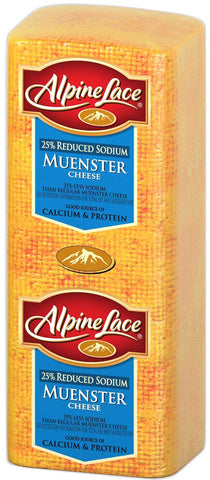 Alpine Lace 25% Reduced Sodium Muenster Cheese, 6 Pound -- 2 per case
