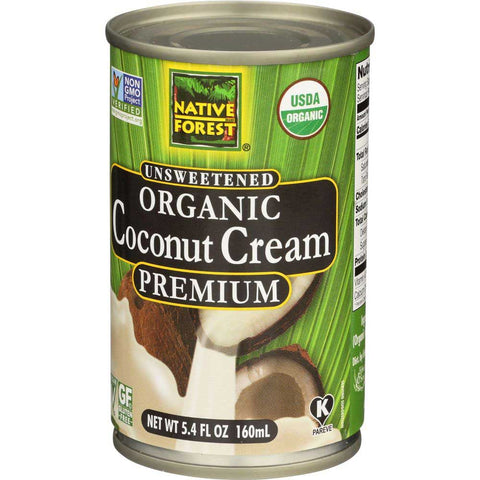 Native Forest Premium Organic Unsweetened Coconut Cream, 5.4 Fluid Ounce -- 12 per case