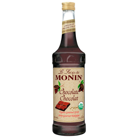Monin Organic Chocolate Flavor Syrup, 750 Milliliter -- 6 per case.