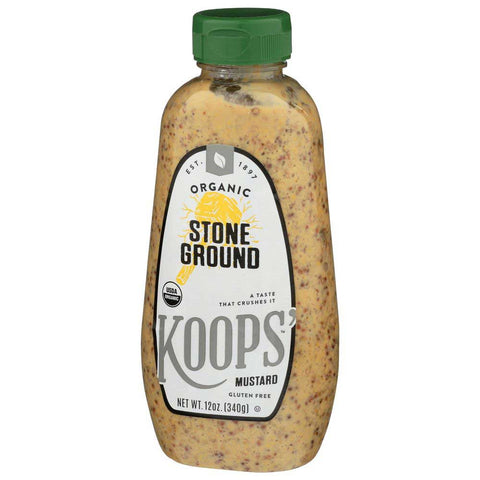 Koops Organic Gluten Free Stone Ground Mustard, 12 Ounce -- 12 per case