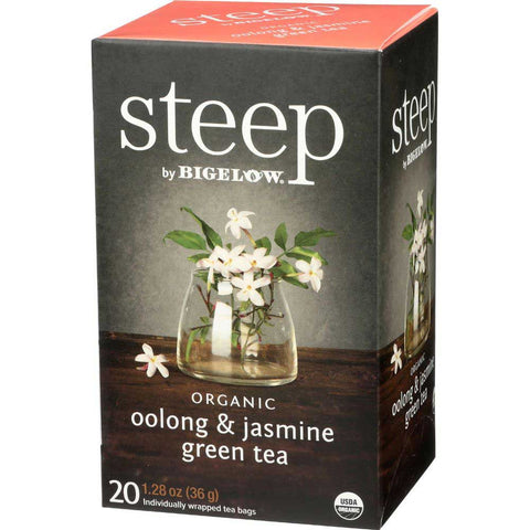 Steep by Bigelow Organic Oolong and Jasmine Green Tea - 20 tea bags per pack -- 6 packs per case