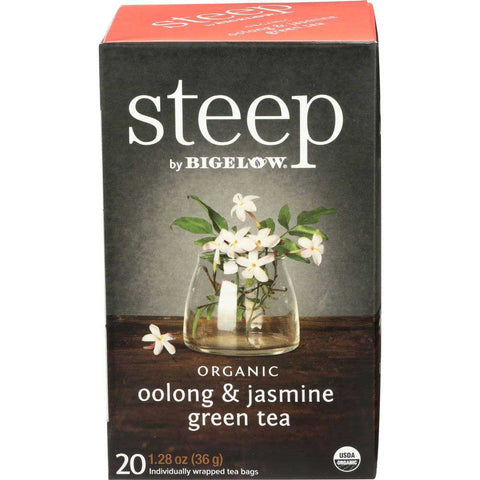 Steep by Bigelow Organic Oolong and Jasmine Green Tea - 20 tea bags per pack -- 6 packs per case