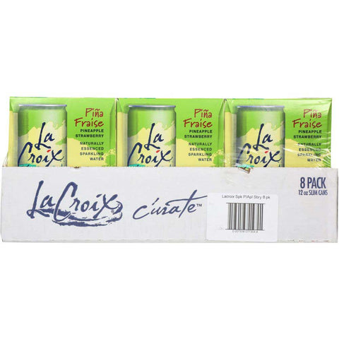 LaCroix Natural Pineapple Fraise Strawberry Sparkling Water, 12 Fluid Ounce - 8 Count per pack -- 3 packs per case