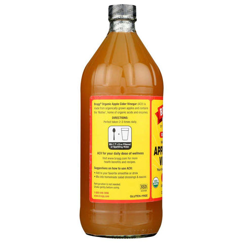 Bragg Organic Raw Apple Cider Vinegar, 32 Ounce -- 12 per case.