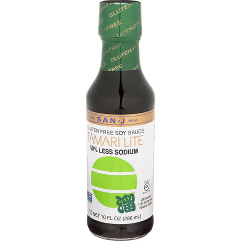 San-J 50 Percent Less Sodium Tamari Lite Soy Sauce, 10 Fluid Ounce -- 6 per case