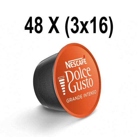 Nescafe Dolce Gusto Cafe Grande Intenso Dark Roast Coffee Capsules, 16 count per pack -- 3 per case.