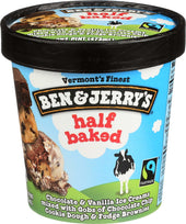 Ben and Jerrys Half Baked Chocolate and Vanilla Ice Cream, 1 Pint -- 8 per case