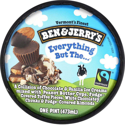 Ben and Jerrys Everything But The Ice Cream, 1 Pint -- 8 per case.