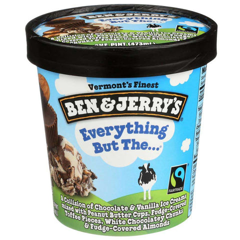 Ben and Jerrys Everything But The Ice Cream, 1 Pint -- 8 per case.
