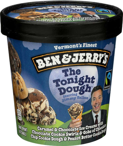 Ben and Jerrys The Tonight Dough Caramel and Chocolate Ice Cream, 1 Pint -- 8 per case