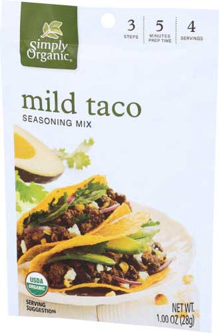 Simply Organic Mild Taco Seasoning Mix, 1 Ounce -- 12 per case.