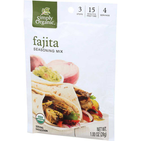 Simply Organic Southwest Fajita Seasoning, 1 Ounce -- 12 per case.