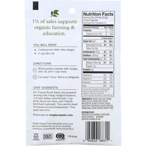 Simply Organic Italian Salad Dressing Mix, 0.7 Ounce -- 12 per case.