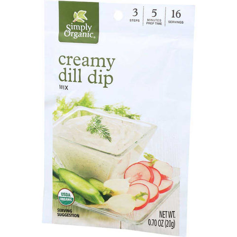 Simply Organic Creamy Dill Dip Mix, 0.7 Ounce -- 12 per case.