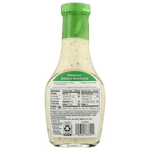 Annies Naturals Organic Green Goddess Dressing, 8 Ounce -- 6 per case.