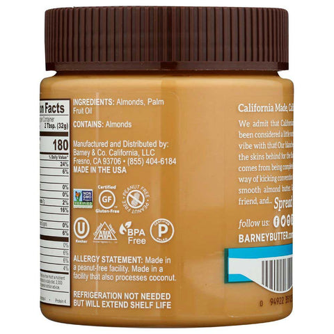 Barney Butter Bare Smooth Almond Butter, 10 Ounce -- 6 per case.
