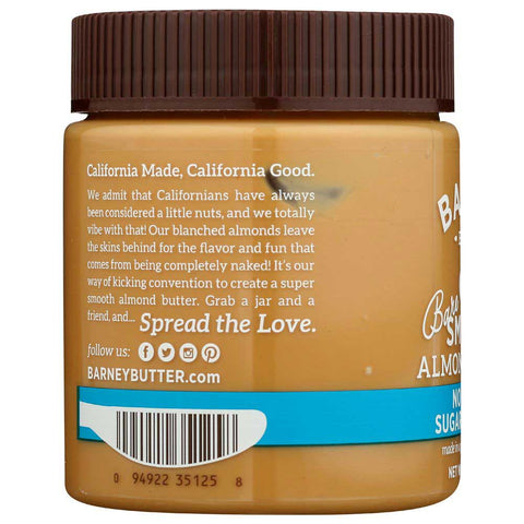 Barney Butter Bare Smooth Almond Butter, 10 Ounce -- 6 per case.