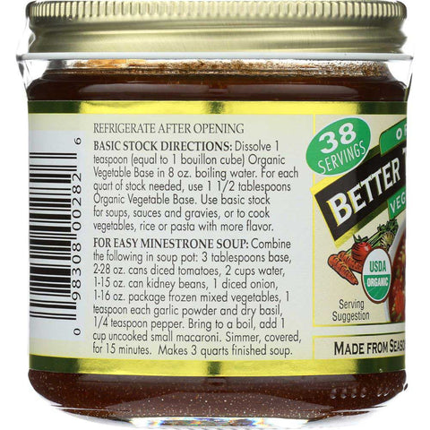 Better Than Bouillon Organic Vegetable Soup Base, 8 Ounce -- 6 per case.