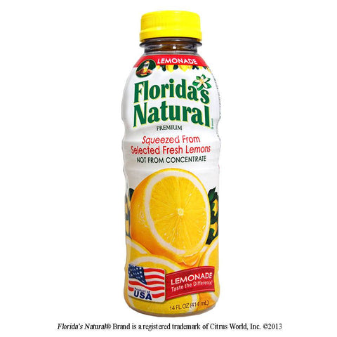 Floridas Natural Premium Lemonade, 14 Fluid Ounce -- 12 per case.