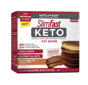 SlimFast Keto Fat Bomb Peanut Butter, 0.59 Ounce -- 56 per case.
