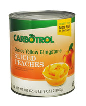 Carbotrol Yellow Clingstone Sliced Peaches, 105 ounce -- 6 per case