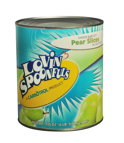 Lovin Spoonfuls Pear Slices in Light Syrup, 104 Ounce -- 6 per case.