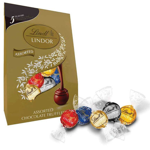 Lindt and Sprungli Lindor Assorted Chocolate Truffles, 15.2 Ounce Bag -- 6 per case