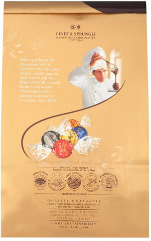 Lindt and Sprungli Lindor Assorted Chocolate Truffles, 15.2 Ounce Bag -- 6 per case