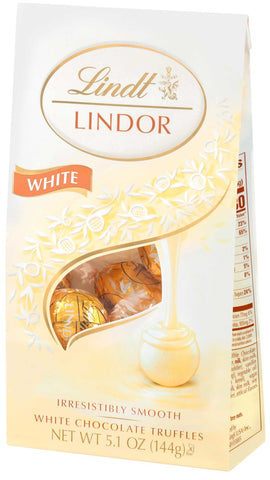 Lindt and Sprungli Lindor White Chocolate Truffles, 5.1 Ounce Bag -- 6 per case