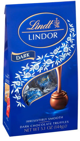 Lindt and Sprungli Lindor Dark Chocolate Truffles , 5.1 Ounce Bag -- 6 per case