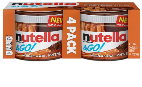 Nutella and Go Hazelnut Spread Plus Pretzel Sticks, 7.6 Ounce -- 6 per case.