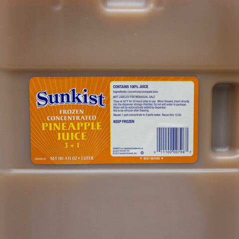 Sunkist 3 Plus 1 Pineapple 100 Percent Juice Concentrate, 101.333 Fluid Ounce -- 3 per case.