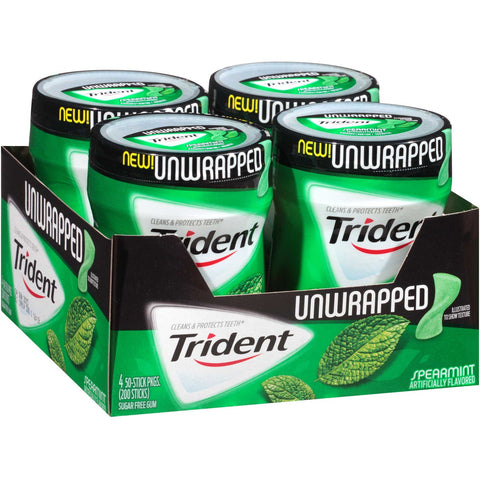 Trident Spearmint Gum, 50 count per pack -- 24 per case.