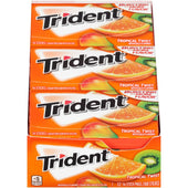 Trident Tropical Twist Sugar Free Gum, 14 count per pack -- 144 per case.