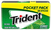Trident Spearmint Sugar Free Gum - 28 count per pack -- 48 packs per case