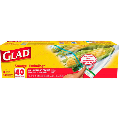 Glad Storage Bags Gallon, 40 Count -- 9 Case