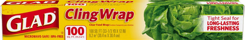 Clorox Glad Cling Wrap, 100 Square Feet -- 16 per case.
