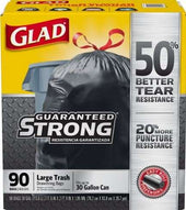 Glad Black Drawstrings Trash Bag -- 90 per case