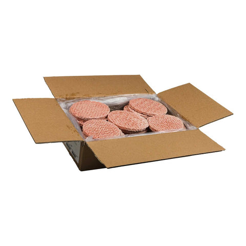 Double Red Provisions 80/20 4-1 Round Ground Beef Patty, 4 Ounce -- 40 per case.