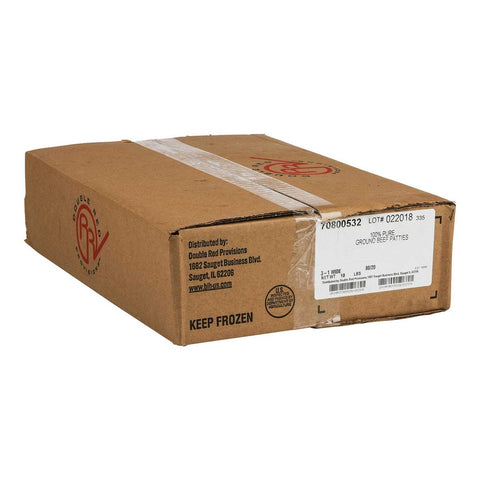 Double Red Provisions 80/20 3-1 Wide Ground Beef Patty, 5.33 Ounce -- 30 per case.